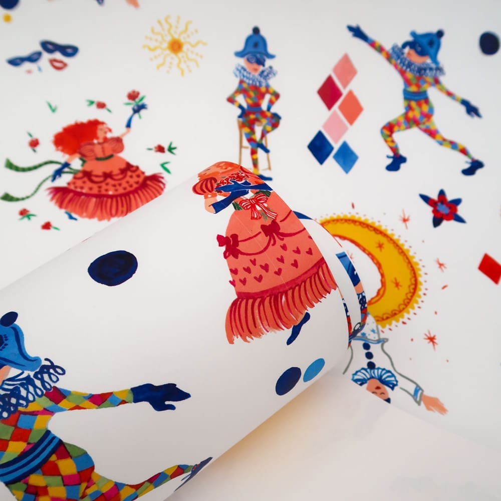Papier peint - Echantillon - Bergamote - Papier peint - Carole Rampinetta - R PapierPeint Commedia WEB