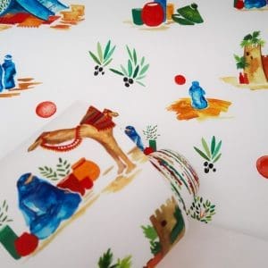 Papier peint - Echantillon - Bergamote - Papier peint - Carole Rampinetta - R PapierPeint Touaregs WEB