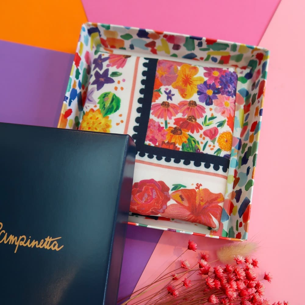 Bandana - Fleurs d'été - Foulards & Co - Carole Rampinetta - R Bandana Fleurs dete WEB