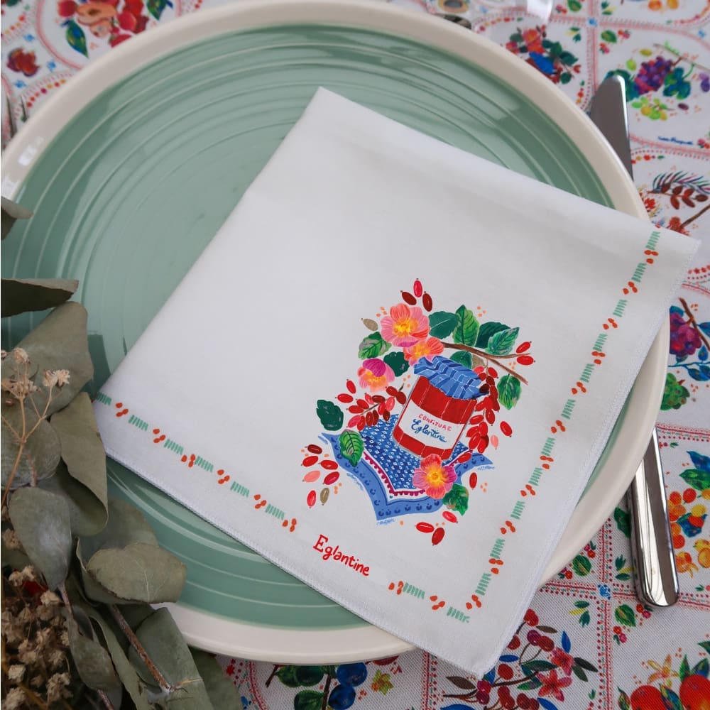 Serviette de table - Collection Tutti Frutti - PRECOMMANDE - Collection Tutti Frutti - Carole Rampinetta - R ServietteTable TuttiFrutti Eglantine WEB