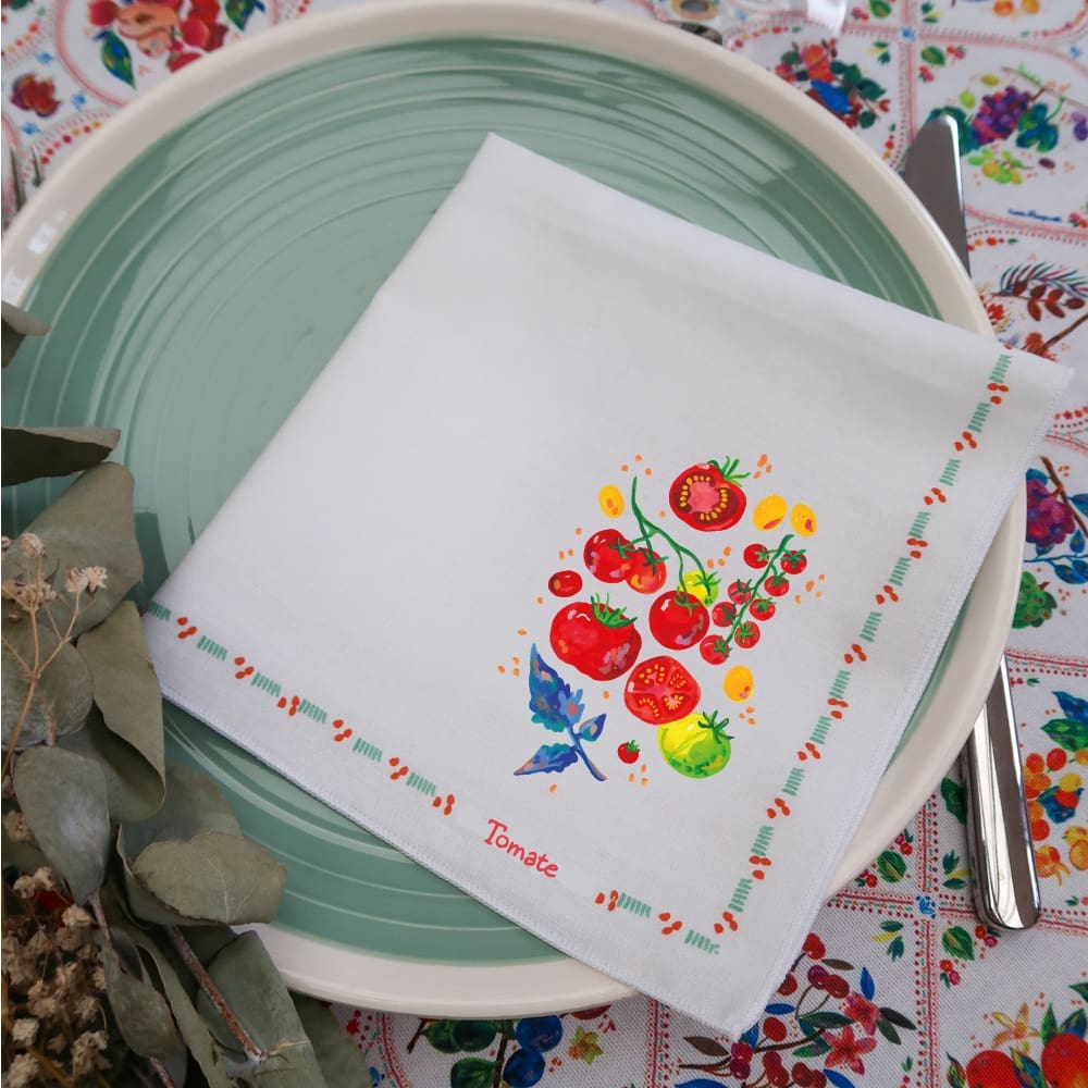 Serviette de table - Collection Tutti Frutti - PRECOMMANDE - Collection Tutti Frutti - Carole Rampinetta - R ServietteTable TuttiFrutti Tomate WEB