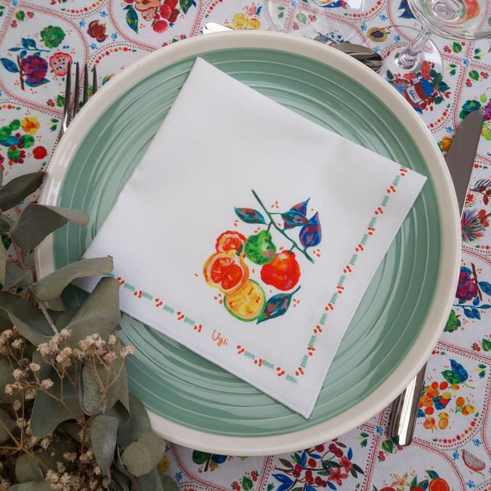 Serviette de table - Collection Tutti Frutti - PRECOMMANDE - Collection Tutti Frutti - Carole Rampinetta - R ServietteTable TuttiFrutti WEB