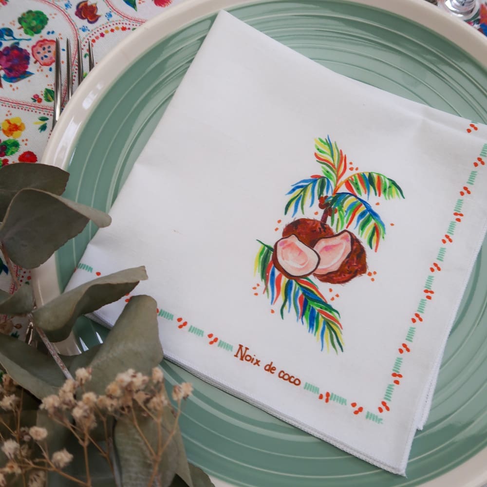 Serviette de table - Collection Tutti Frutti - PRECOMMANDE - Collection Tutti Frutti - Carole Rampinetta - R ServietteTable TuttiFrutti WEB