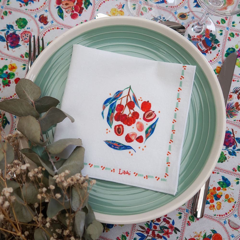 Serviette de table - Collection Tutti Frutti - PRECOMMANDE - Collection Tutti Frutti - Carole Rampinetta - R ServietteTable TuttiFrutti WEB