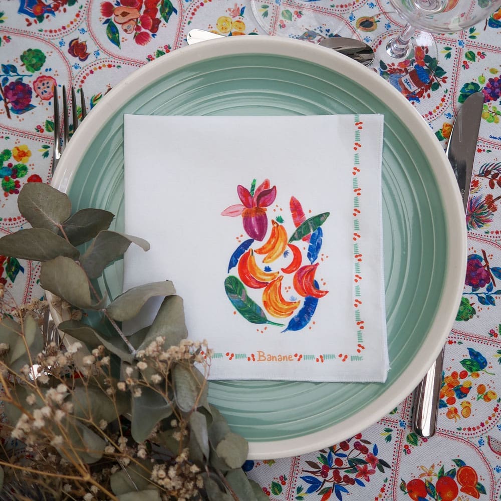 Serviette de table - Collection Tutti Frutti - PRECOMMANDE - Collection Tutti Frutti - Carole Rampinetta - R ServietteTable TuttiFrutti WEB