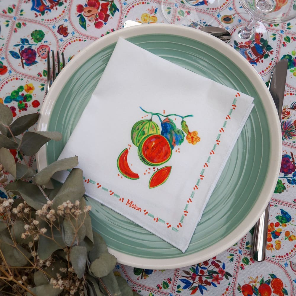 Serviette de table - Collection Tutti Frutti - PRECOMMANDE - Collection Tutti Frutti - Carole Rampinetta - R ServietteTable TuttiFrutti WEB