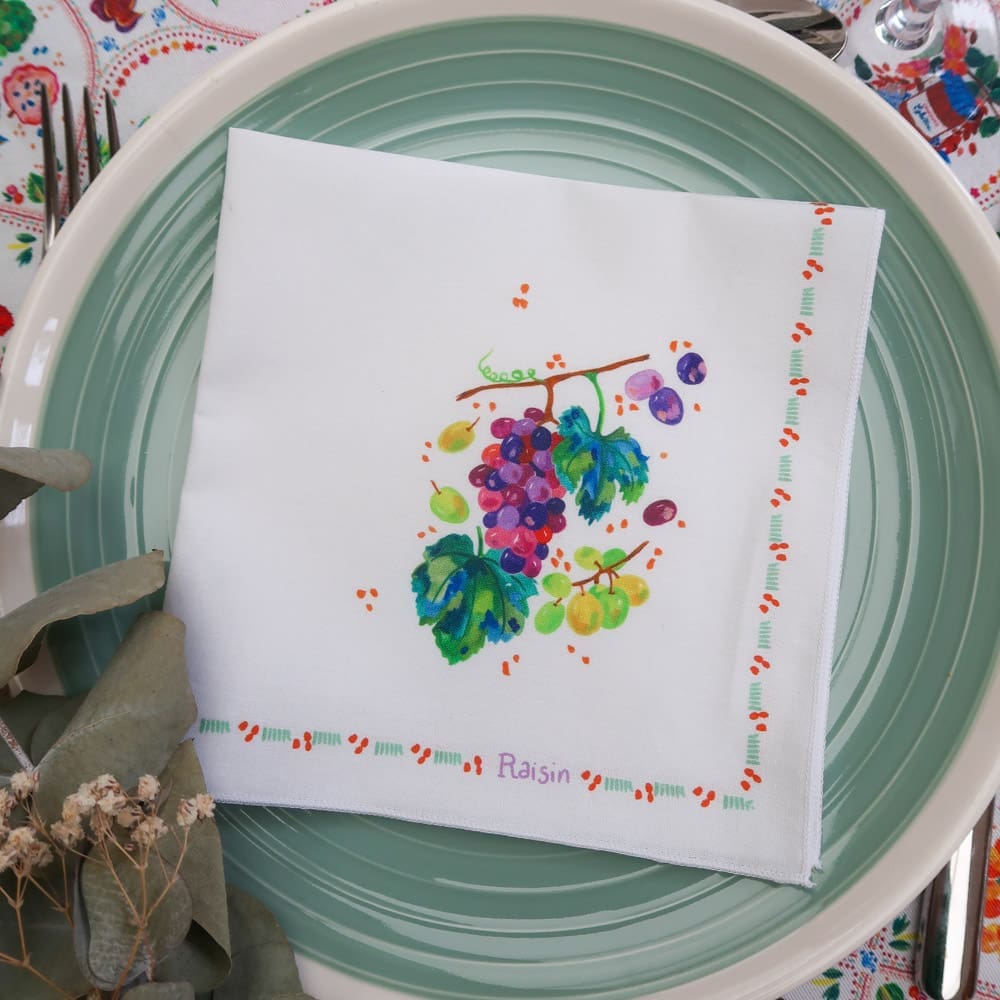 Serviette de table - Collection Tutti Frutti - PRECOMMANDE - Collection Tutti Frutti - Carole Rampinetta - R ServietteTable TuttiFrutti WEB