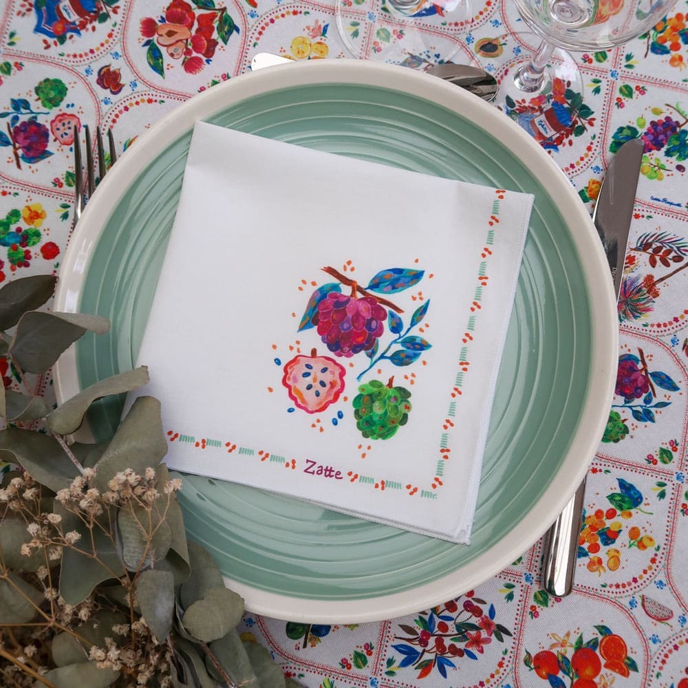 Serviette de table - Collection Tutti Frutti - PRECOMMANDE - Collection Tutti Frutti - Carole Rampinetta - R ServietteTable TuttiFrutti WEB