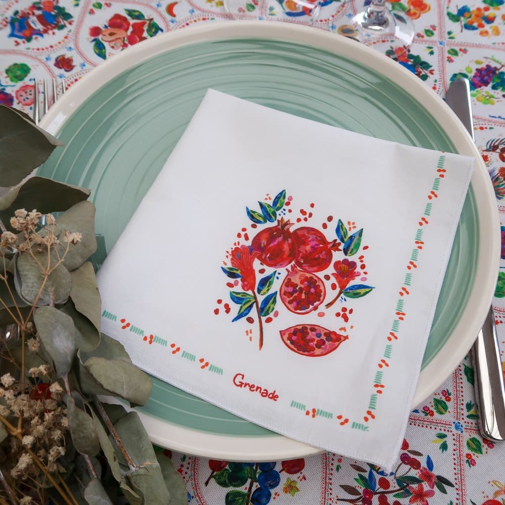 Serviette de table - Collection Tutti Frutti - PRECOMMANDE - Collection Tutti Frutti - Carole Rampinetta - R ServietteTable TuttiFrutti WEB