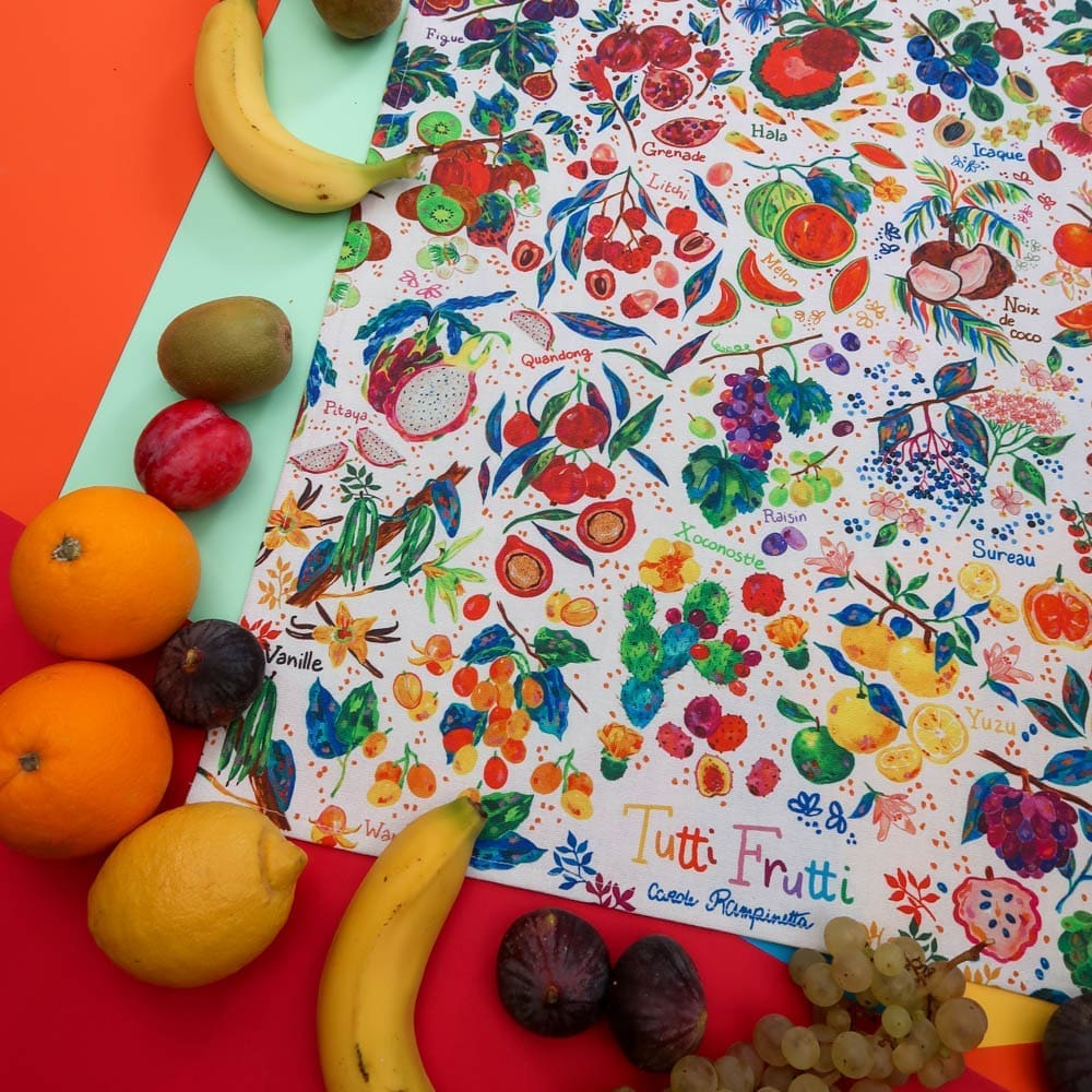 Torchons de cuisine - Lot de 3 - Cerise - Précommande - Collection Tutti Frutti - Carole Rampinetta - R Torchon Abecedaire WEB