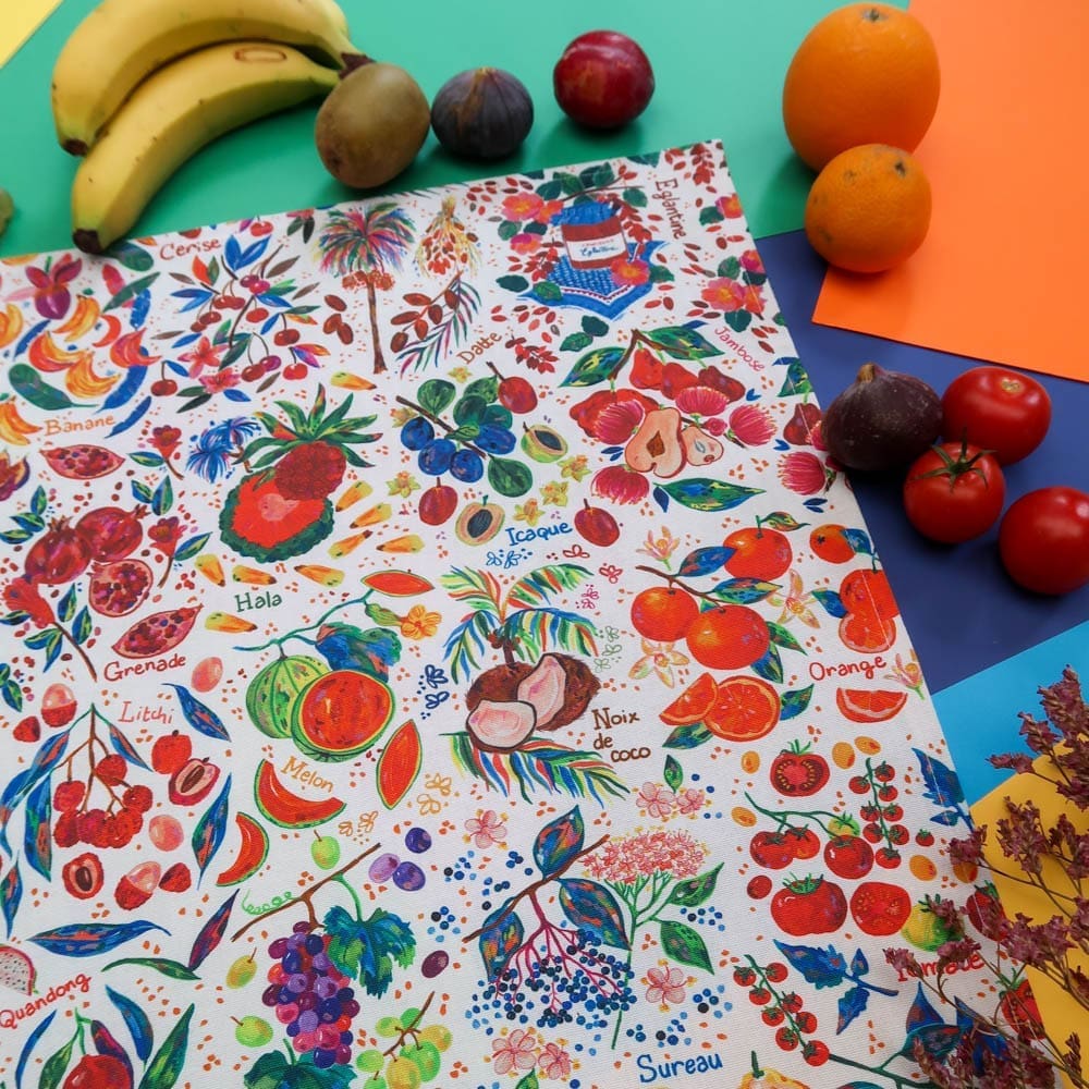 Torchons de cuisine - Lot de 3 - Cerise - Précommande - Collection Tutti Frutti - Carole Rampinetta - R Torchon Abecedaire WEB