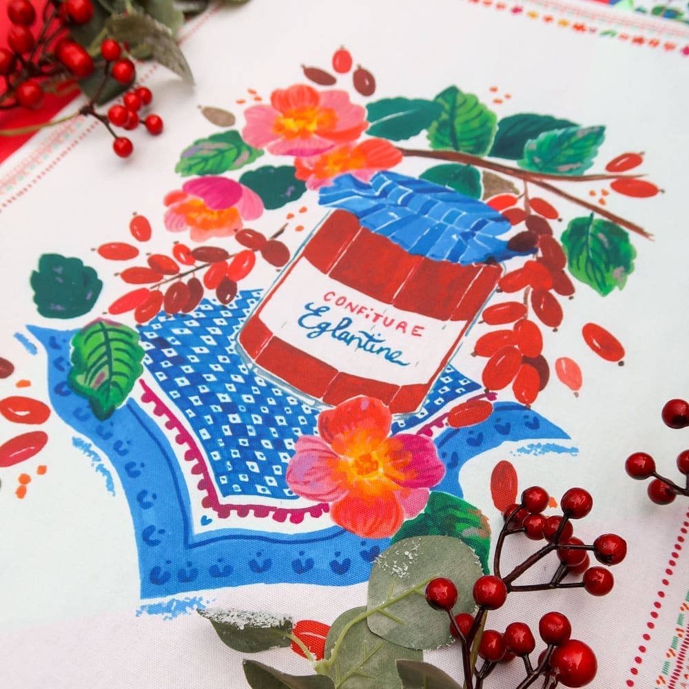 Torchons de cuisine - Lot de 3 - Eglantine - Précommande - Collection Tutti Frutti - Carole Rampinetta - R Torchon Eglantine WEB