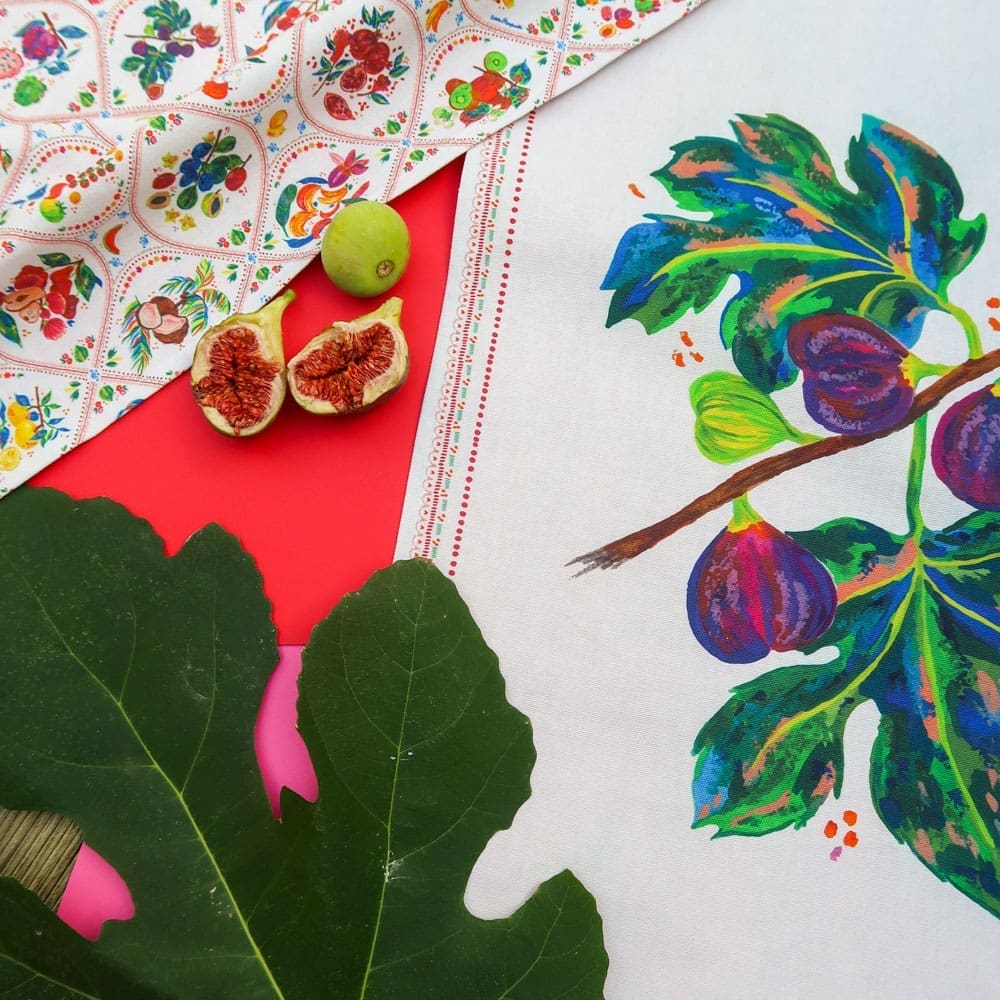 Torchons de cuisine - Lot de 3 - Figue - Précommande - Collection Tutti Frutti - Carole Rampinetta - R Torchon Figue WEB