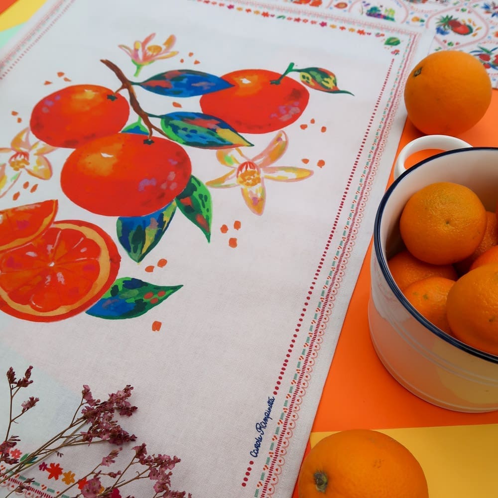 Torchons de cuisine - Lot de 3 - Orange - Collection Tutti Frutti - Carole Rampinetta - R Torchon Orange WEB