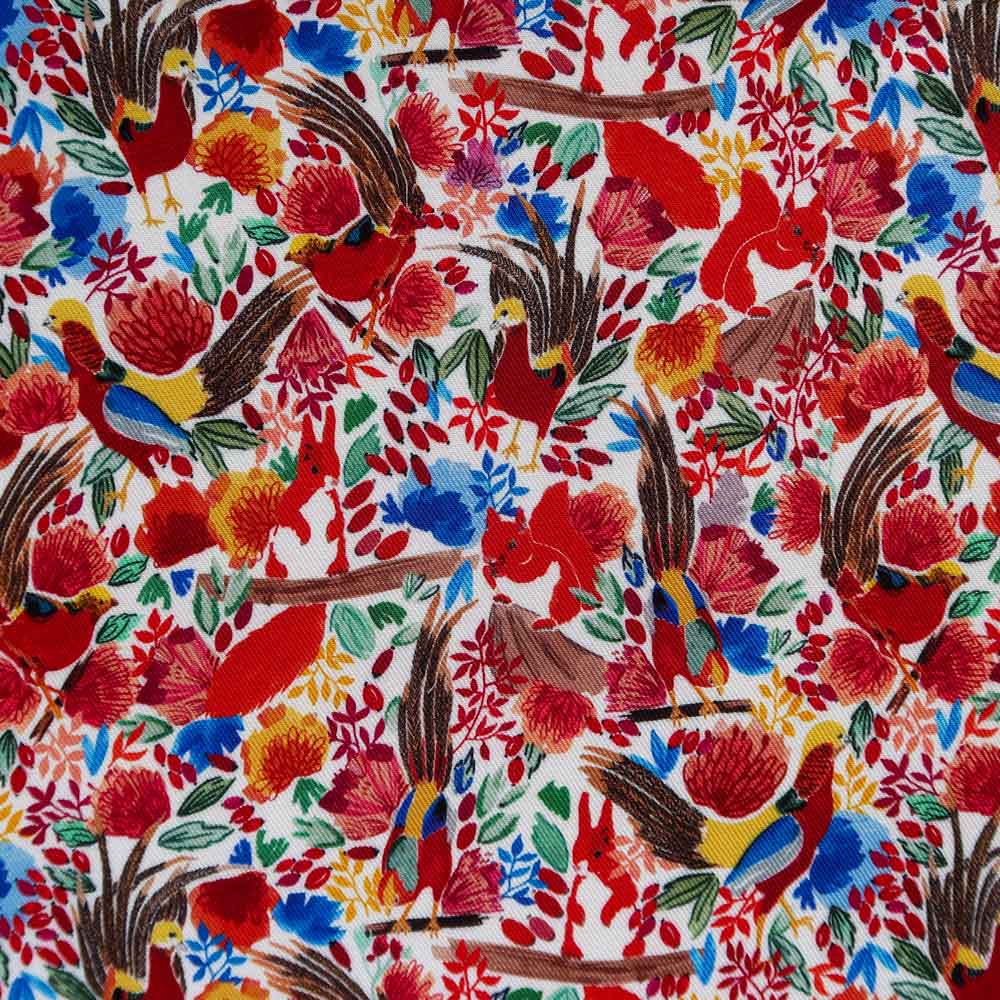 Twill de viscose - Faisans dorés - Tissus - Carole Rampinetta - R TwillViscose FaisansDorés