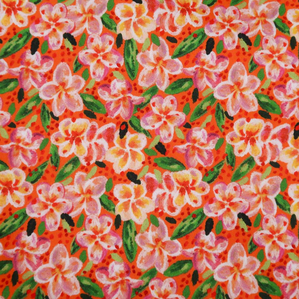 Pré-commande - Jersey de coton - Frangipanier orange