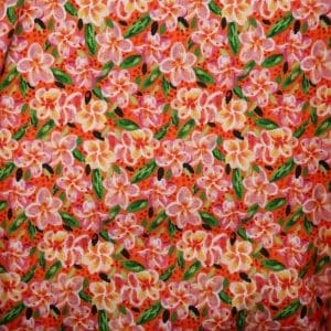 Pr&eacute;-commande - Gabardine de coton - Frangipanier orange