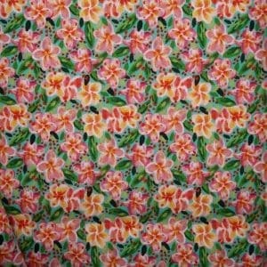 Pr&eacute;-commande - Gabardine de coton - Frangipanier Turquoise