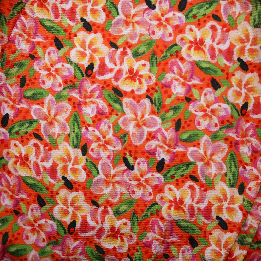 Pré-commande - Twill de viscose - Frangipanier orange